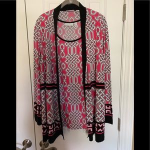 Susan Graver liquid knit cardigan and tank 3X